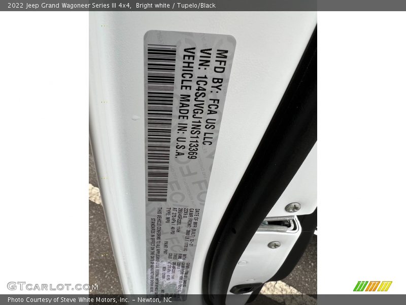 Bright white / Tupelo/Black 2022 Jeep Grand Wagoneer Series III 4x4