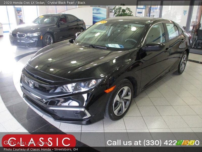 Crystal Black Pearl / Black 2020 Honda Civic LX Sedan