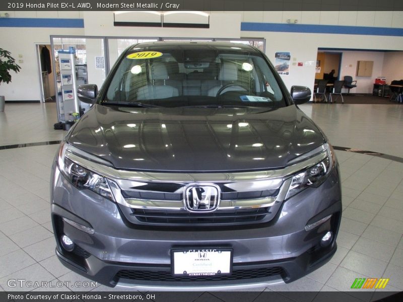 Modern Steel Metallic / Gray 2019 Honda Pilot EX-L AWD