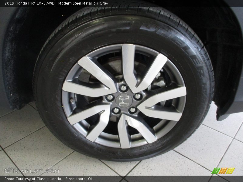 Modern Steel Metallic / Gray 2019 Honda Pilot EX-L AWD