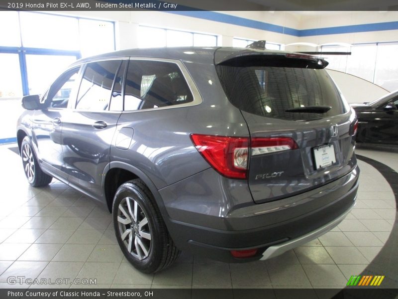 Modern Steel Metallic / Gray 2019 Honda Pilot EX-L AWD