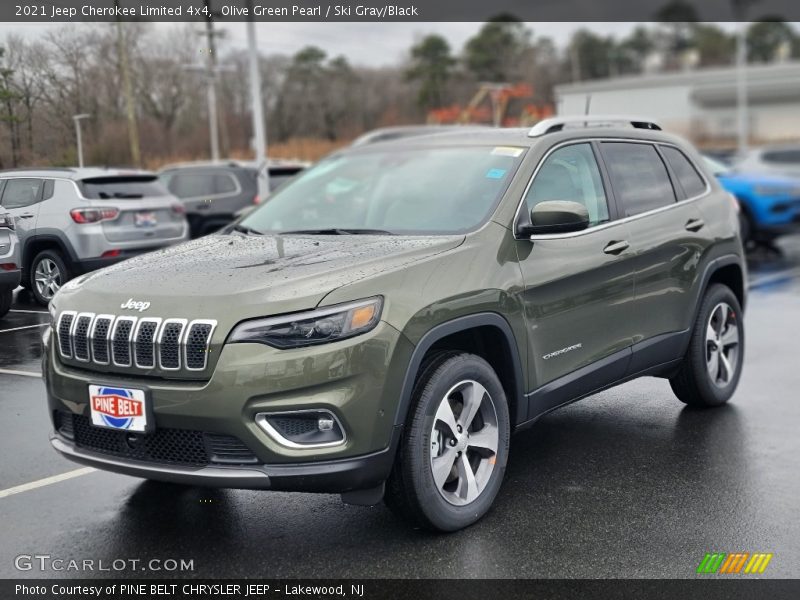 Olive Green Pearl / Ski Gray/Black 2021 Jeep Cherokee Limited 4x4