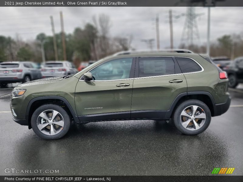 Olive Green Pearl / Ski Gray/Black 2021 Jeep Cherokee Limited 4x4