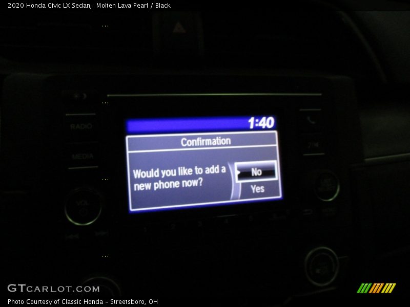 Molten Lava Pearl / Black 2020 Honda Civic LX Sedan