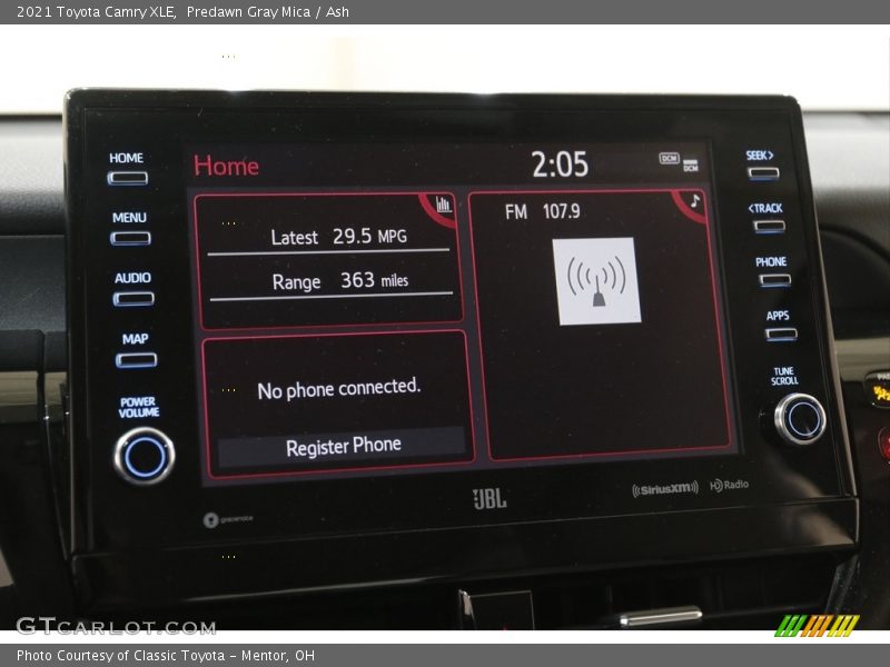 Controls of 2021 Camry XLE