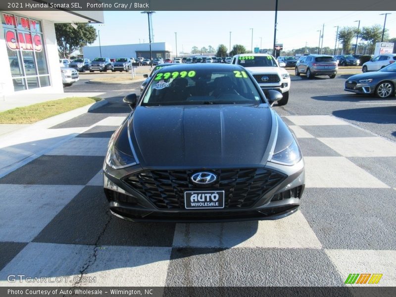 Portofino Gray / Black 2021 Hyundai Sonata SEL