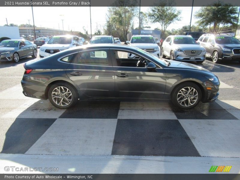 Portofino Gray / Black 2021 Hyundai Sonata SEL