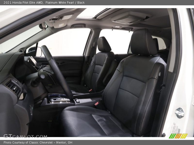 Platinum White Pearl / Black 2021 Honda Pilot Elite AWD