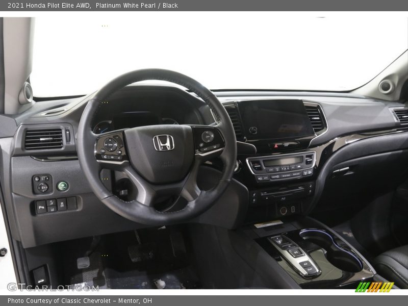 Platinum White Pearl / Black 2021 Honda Pilot Elite AWD