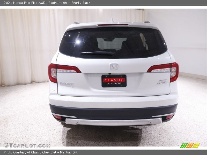 Platinum White Pearl / Black 2021 Honda Pilot Elite AWD
