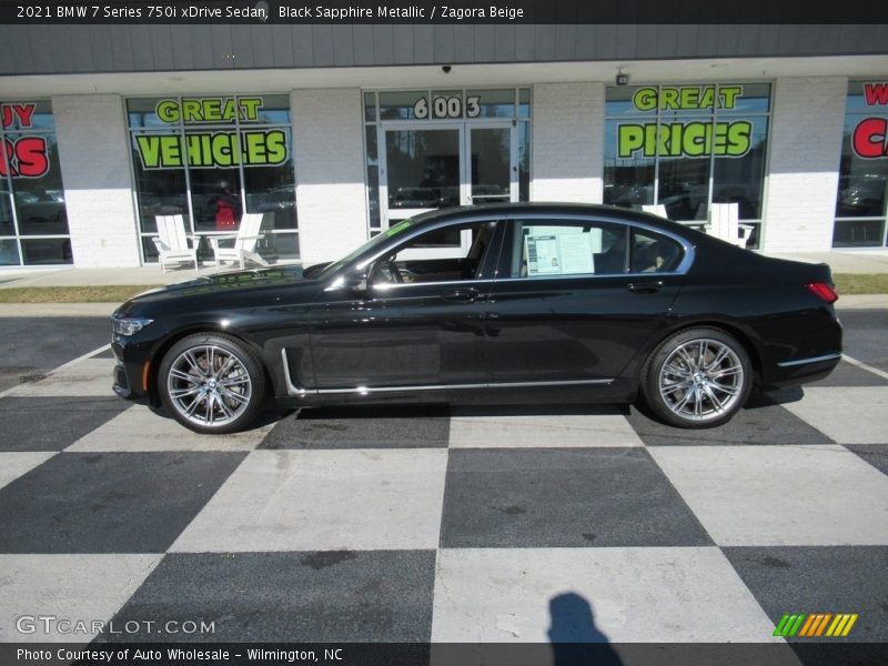 Black Sapphire Metallic / Zagora Beige 2021 BMW 7 Series 750i xDrive Sedan