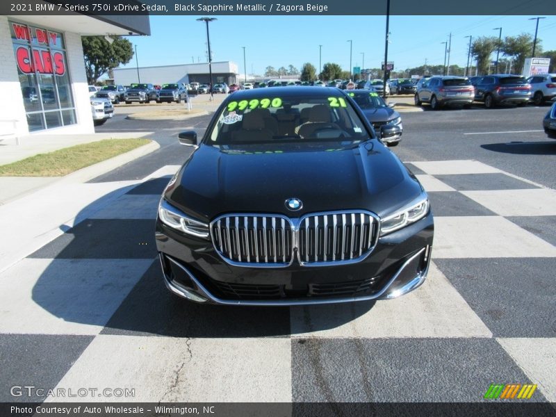 Black Sapphire Metallic / Zagora Beige 2021 BMW 7 Series 750i xDrive Sedan