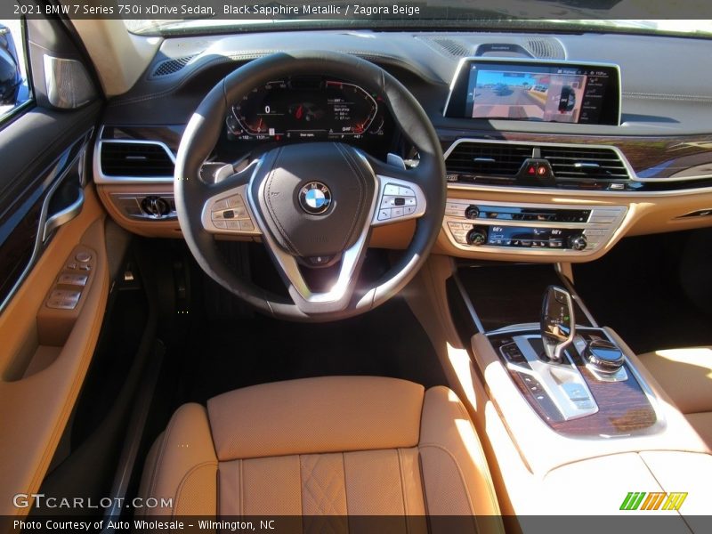 Black Sapphire Metallic / Zagora Beige 2021 BMW 7 Series 750i xDrive Sedan