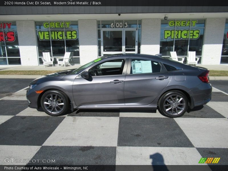 Modern Steel Metallic / Black 2020 Honda Civic EX Sedan