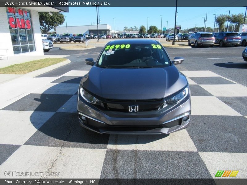 Modern Steel Metallic / Black 2020 Honda Civic EX Sedan
