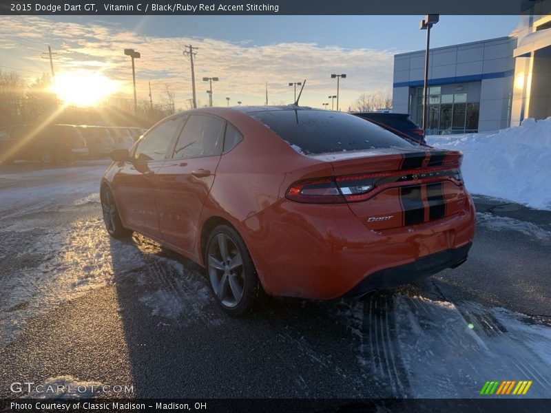 Vitamin C / Black/Ruby Red Accent Stitching 2015 Dodge Dart GT