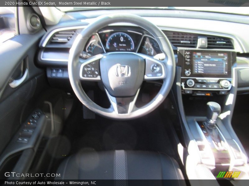 Modern Steel Metallic / Black 2020 Honda Civic EX Sedan