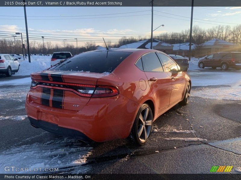 Vitamin C / Black/Ruby Red Accent Stitching 2015 Dodge Dart GT