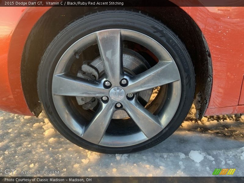 Vitamin C / Black/Ruby Red Accent Stitching 2015 Dodge Dart GT