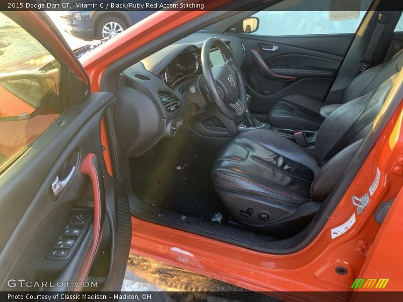Vitamin C / Black/Ruby Red Accent Stitching 2015 Dodge Dart GT