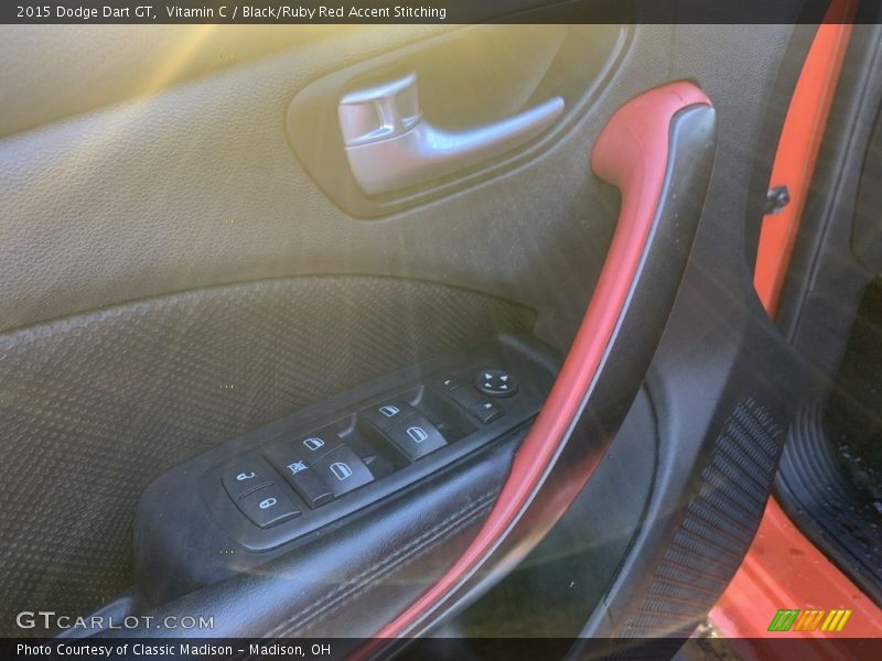 Vitamin C / Black/Ruby Red Accent Stitching 2015 Dodge Dart GT