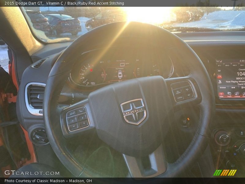 Vitamin C / Black/Ruby Red Accent Stitching 2015 Dodge Dart GT