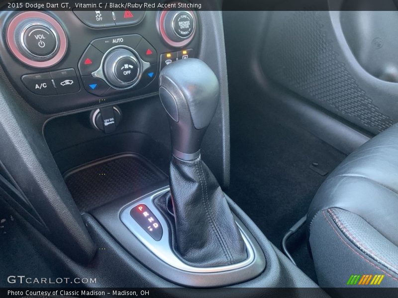 Vitamin C / Black/Ruby Red Accent Stitching 2015 Dodge Dart GT