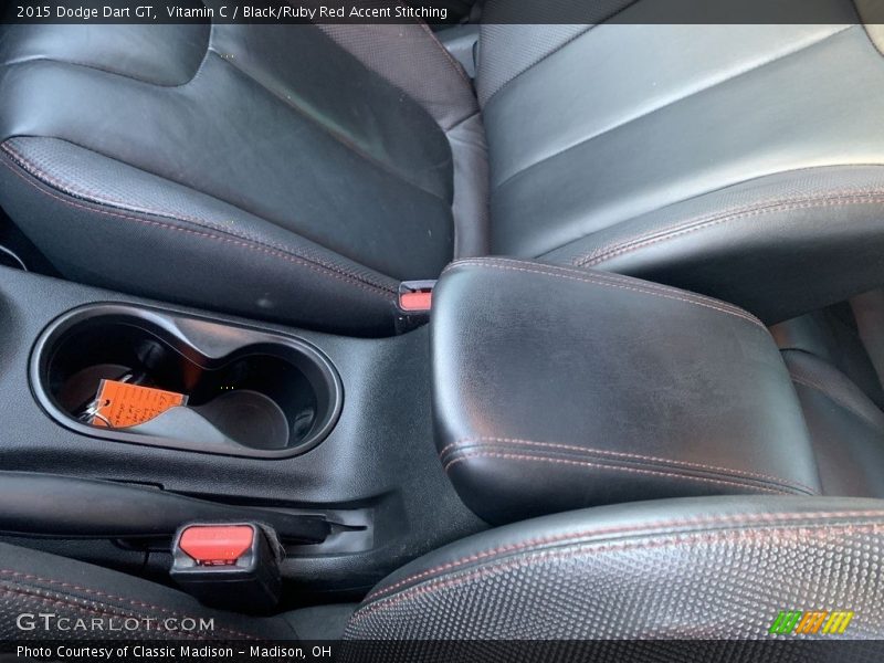 Vitamin C / Black/Ruby Red Accent Stitching 2015 Dodge Dart GT