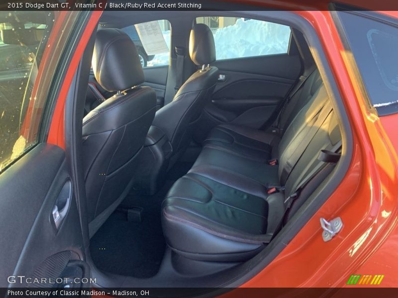 Vitamin C / Black/Ruby Red Accent Stitching 2015 Dodge Dart GT