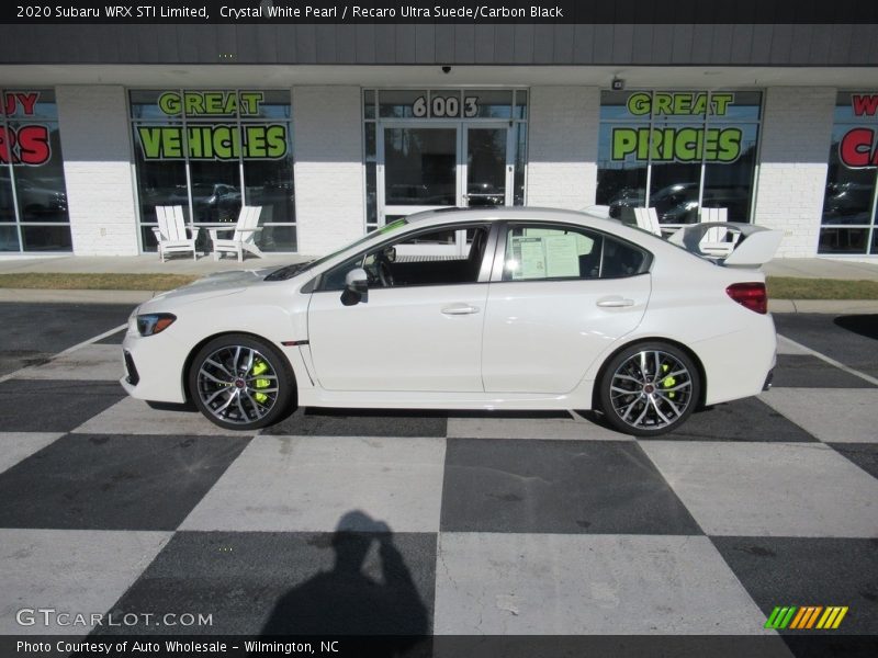 Crystal White Pearl / Recaro Ultra Suede/Carbon Black 2020 Subaru WRX STI Limited