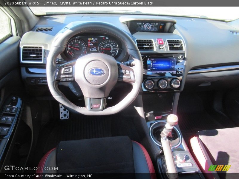 Crystal White Pearl / Recaro Ultra Suede/Carbon Black 2020 Subaru WRX STI Limited