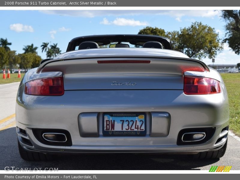 Arctic Silver Metallic / Black 2008 Porsche 911 Turbo Cabriolet