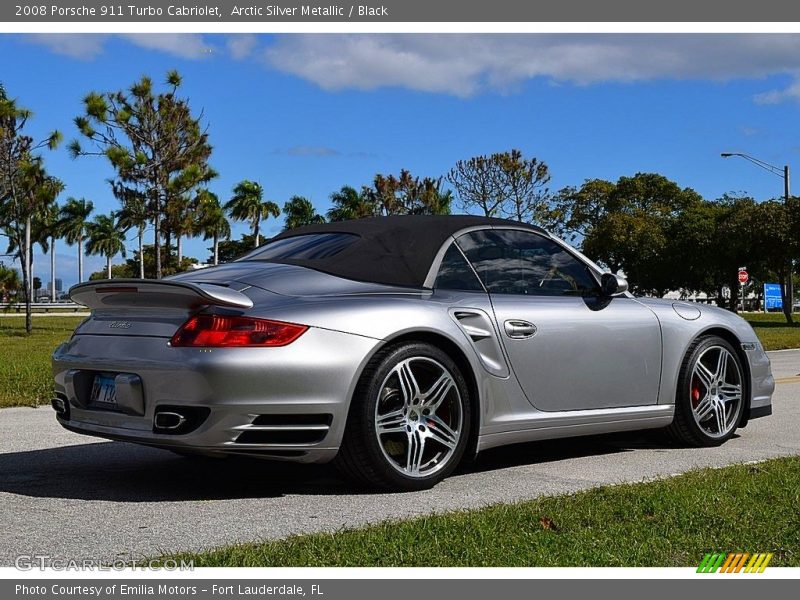 Arctic Silver Metallic / Black 2008 Porsche 911 Turbo Cabriolet