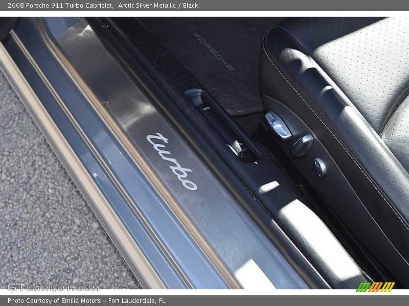 Arctic Silver Metallic / Black 2008 Porsche 911 Turbo Cabriolet