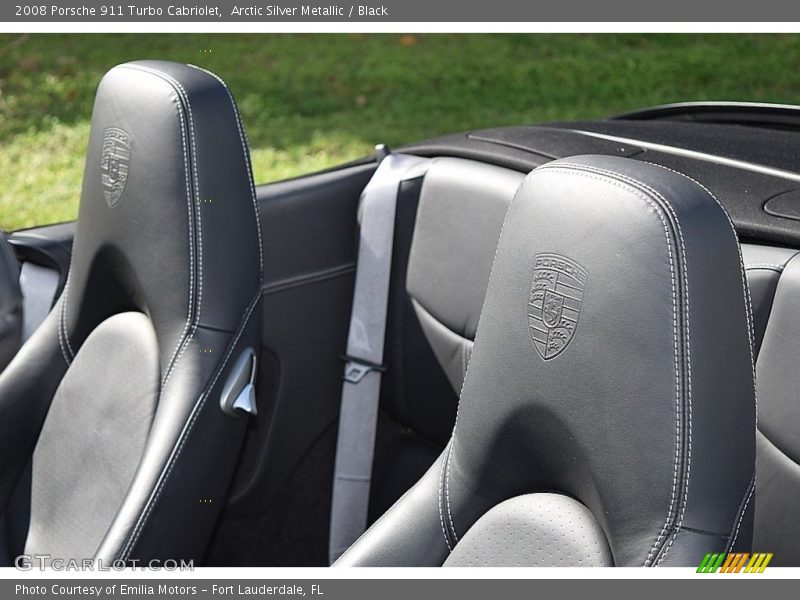 Arctic Silver Metallic / Black 2008 Porsche 911 Turbo Cabriolet