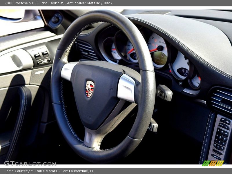 Arctic Silver Metallic / Black 2008 Porsche 911 Turbo Cabriolet