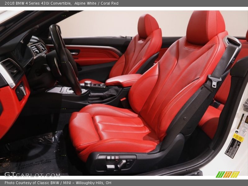Alpine White / Coral Red 2018 BMW 4 Series 430i Convertible