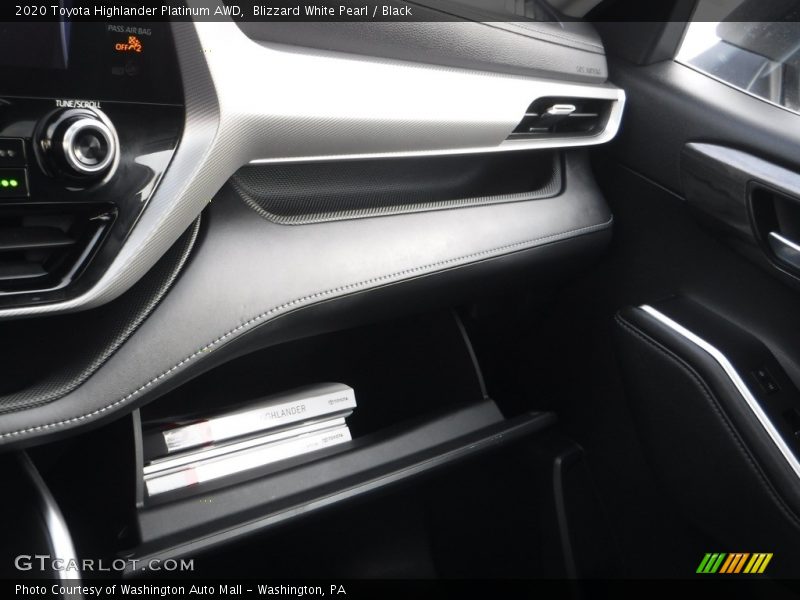 Blizzard White Pearl / Black 2020 Toyota Highlander Platinum AWD