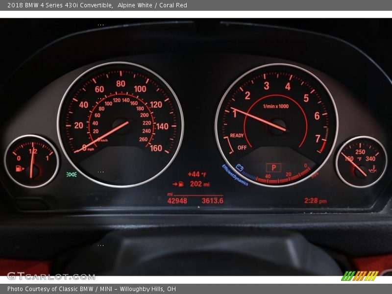 Alpine White / Coral Red 2018 BMW 4 Series 430i Convertible