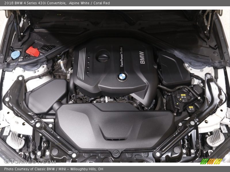 Alpine White / Coral Red 2018 BMW 4 Series 430i Convertible