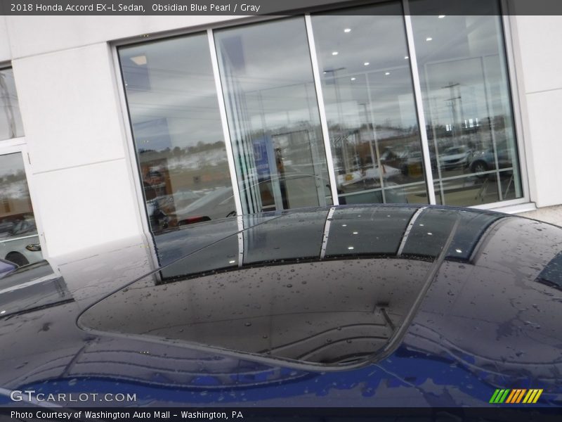 Obsidian Blue Pearl / Gray 2018 Honda Accord EX-L Sedan