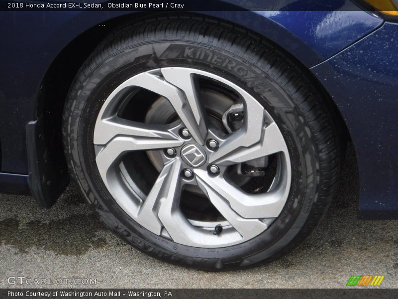 Obsidian Blue Pearl / Gray 2018 Honda Accord EX-L Sedan