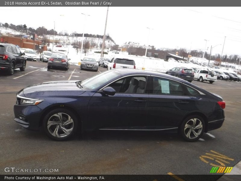 Obsidian Blue Pearl / Gray 2018 Honda Accord EX-L Sedan