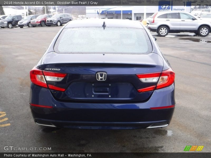Obsidian Blue Pearl / Gray 2018 Honda Accord EX-L Sedan