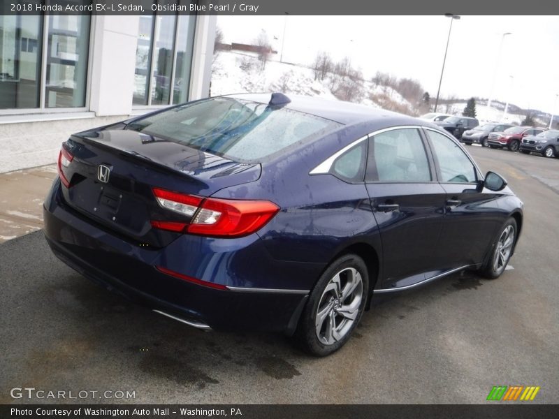 Obsidian Blue Pearl / Gray 2018 Honda Accord EX-L Sedan