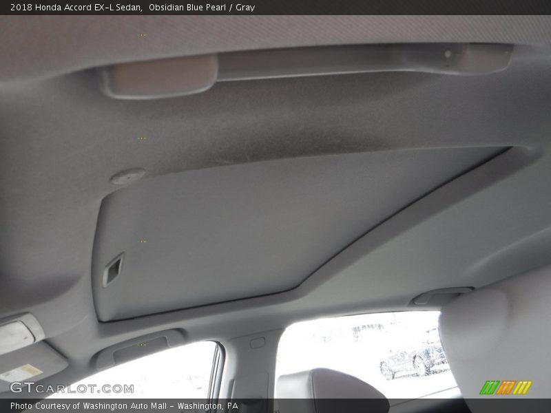 Obsidian Blue Pearl / Gray 2018 Honda Accord EX-L Sedan