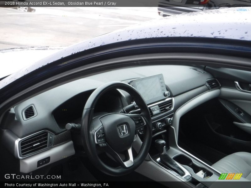 Obsidian Blue Pearl / Gray 2018 Honda Accord EX-L Sedan