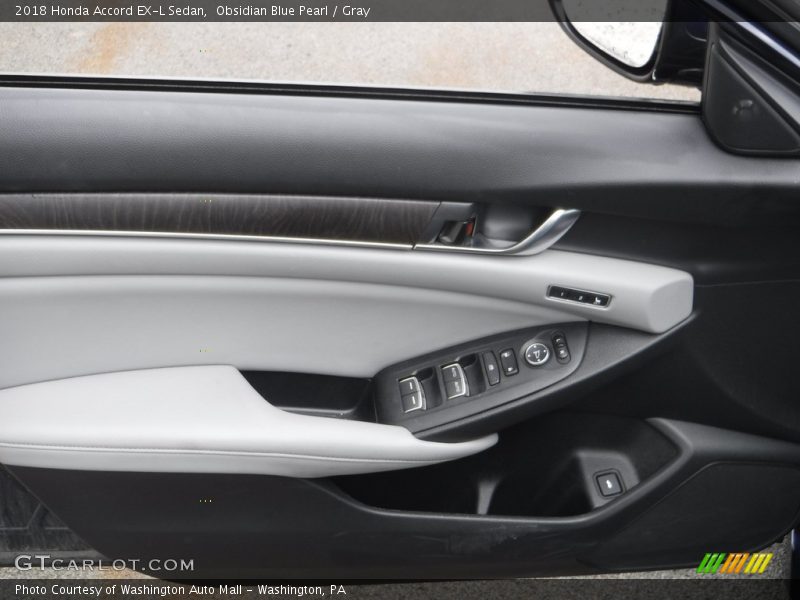 Obsidian Blue Pearl / Gray 2018 Honda Accord EX-L Sedan