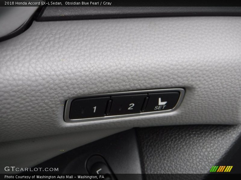 Obsidian Blue Pearl / Gray 2018 Honda Accord EX-L Sedan