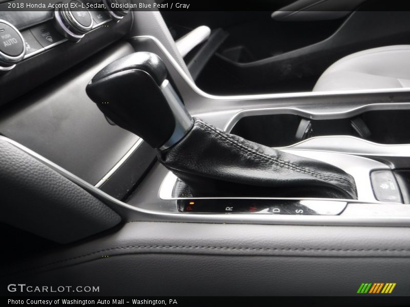 Obsidian Blue Pearl / Gray 2018 Honda Accord EX-L Sedan